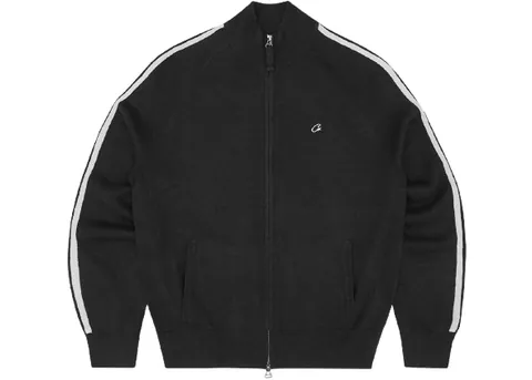 Black Corteiz Knitted Zip Up