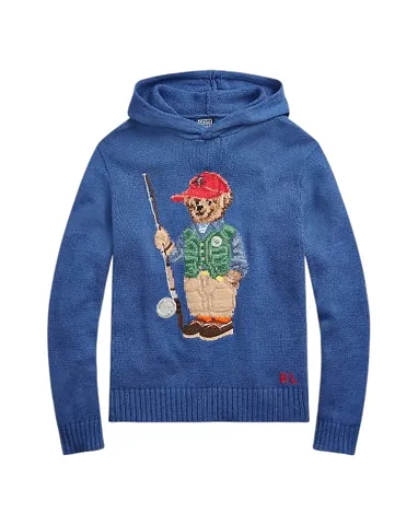 Ralph Lauren Fishing Bear Knit Hoodie