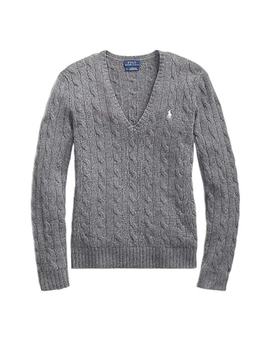 Ralph Lauren Womens V Neck Cable Sweater